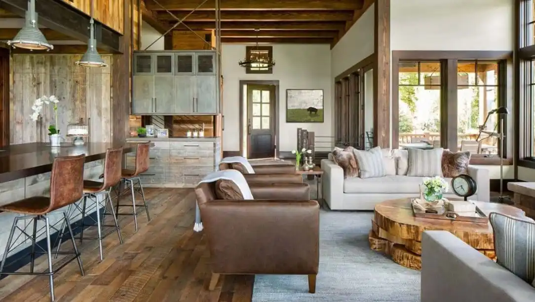 perpaduan gaya rustic dan modern