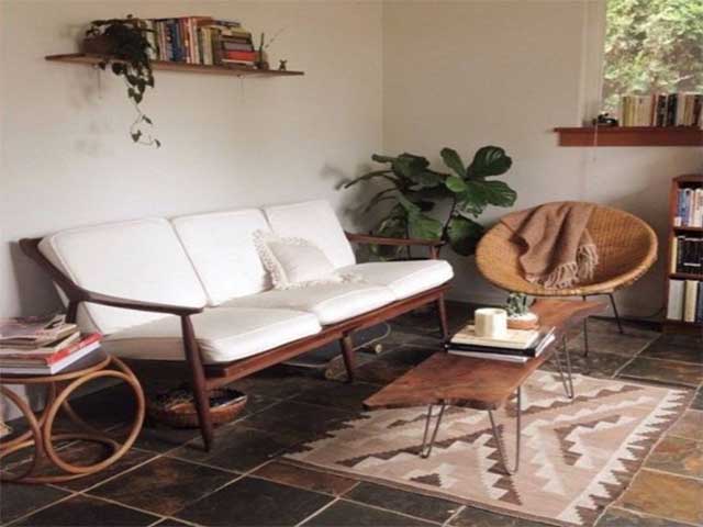 desain interior ruang tamu memanjang