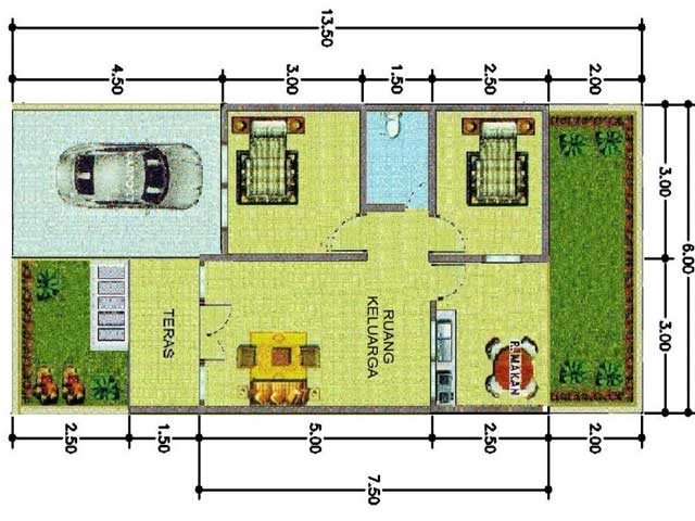 desain rumah tipe 45